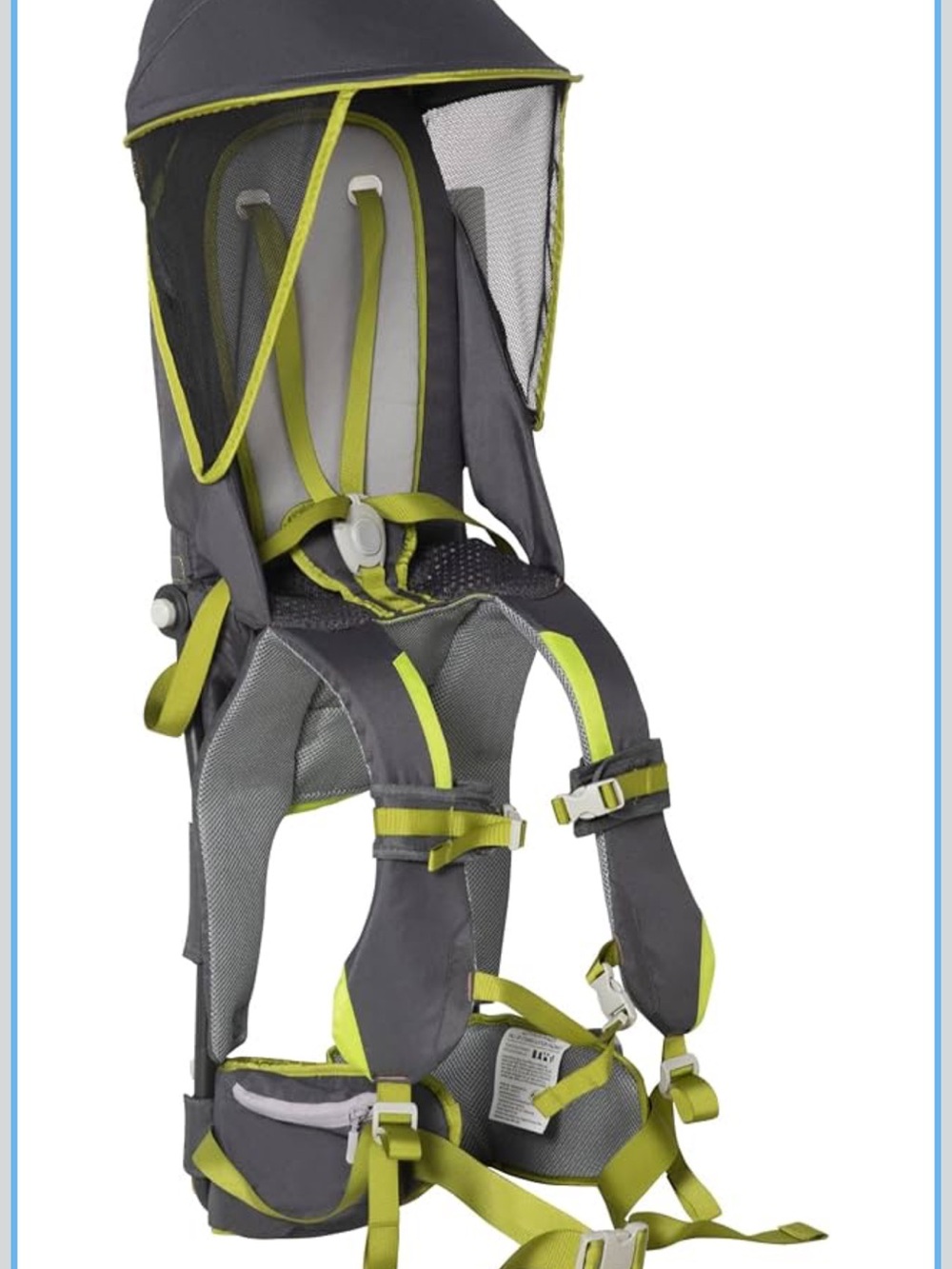 Shoulder Child Backpack – Grey & Lime